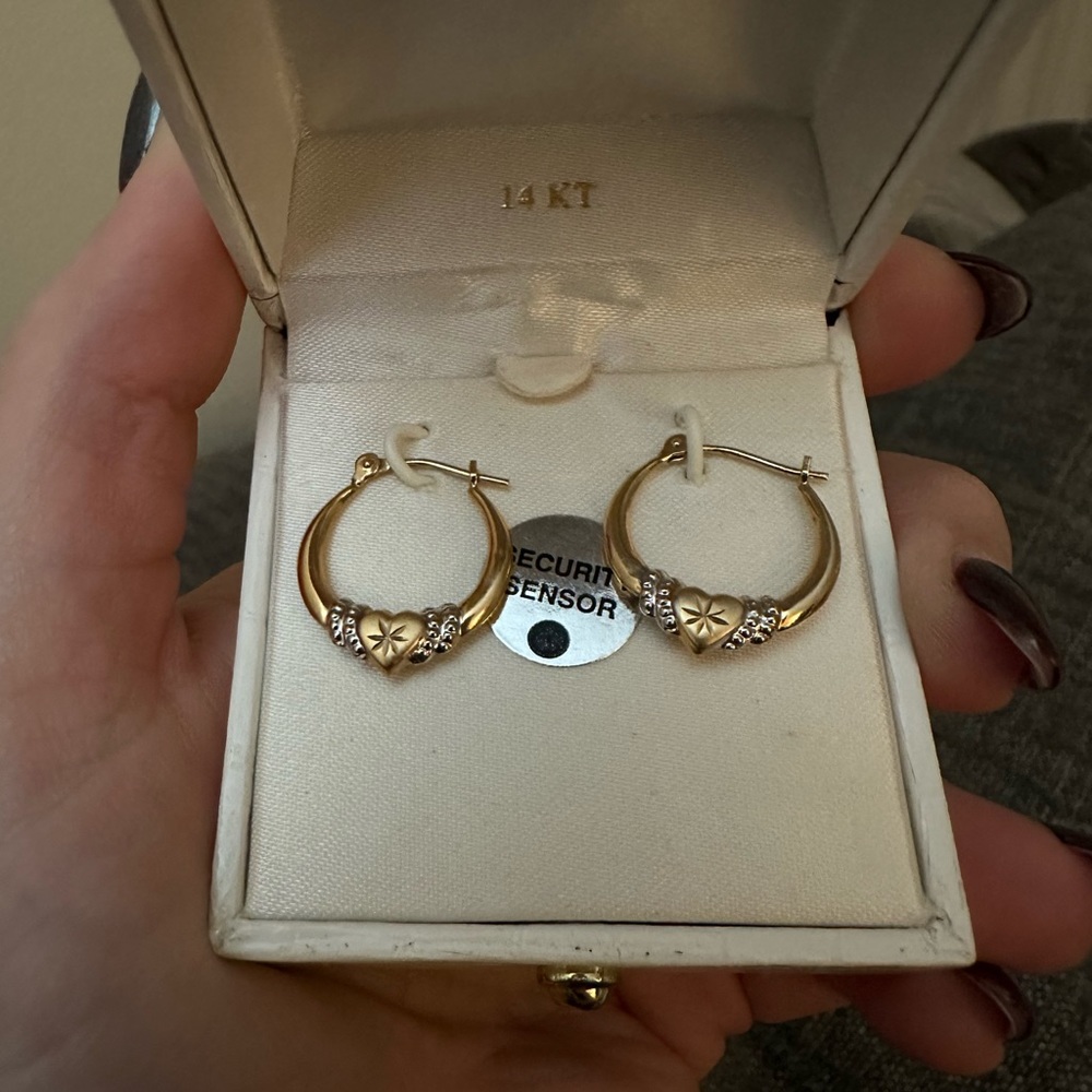 14k Gold Dipped Dangle Hoop